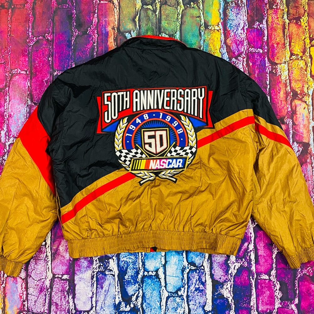 Vintage 1998 Chase Authentics Nascar 50th Anniversary Men's Nylon 2XLarge Jacket